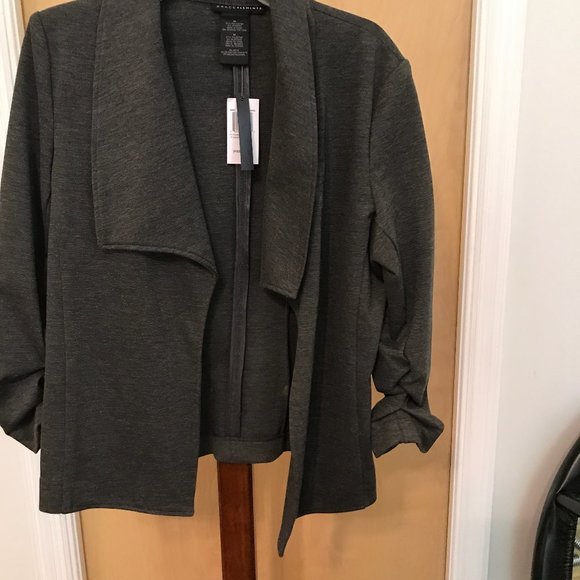 Grace Elements Jackets & Blazers - NWT  GRACE ELEMENTS 3/4 Shirred Sleeve Jacket  DARK GREY